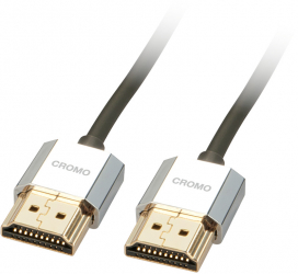Cablu video LINDY CROMO Slim HDMI Male - HDMI Male v2.0 2m negru-argintiu 
