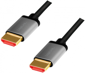Cablu video Logilink HDMI Male - HDMI Male v2.1 2m negru-gri 