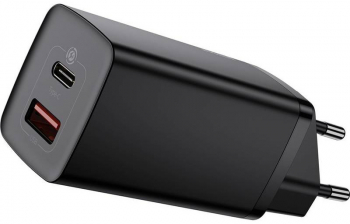 Incarcator retea Baseus GaN2 Lite Quick Charge 63W 1x USB 1x USB-C Black 
