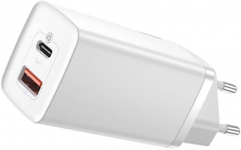 Incarcator retea Baseus GaN2 Lite Quick Charge 63W 1x USB 1x USB-C White 