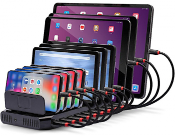Incarcator retea LINDY Statie Incarcare 10x USB 90W BC 1.2 Smart Charging Apple Charging Protocol Black 
