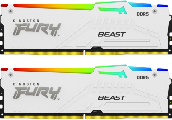 Memorie Kingston FURY Beast RGB White 64GB DDR5 5200MHz CL40 Dual Channel Kit 