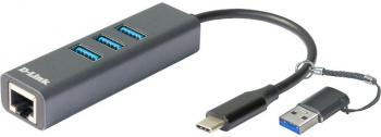 Hub USB D-Link Gigabit RJ45 DUB-2332, USB-C, USB 3.0