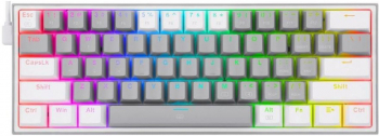 Tastatura Gaming Redragon Fizz Grey White RGB Mecanica Red Switch