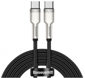 Cablu de date / adaptor Baseus Cafule Metal CATJK-D01 USB-C Male la USB-C Male 2 m Black amperaj maxim suportat 5A