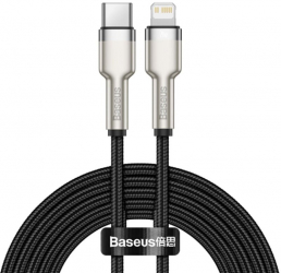 Cablu de date / adaptor Baseus Cafule Metal CATLJK-A01 USB-C Male la Lightning Male 1 m Black 
