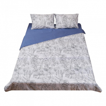 Lenjerie de pat dublu 4 piese bumbac 100 132 TC model Aki multicolor 