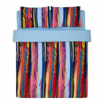 Lenjerie de pat dublu 4 piese bumbac 100 132 TC model Axl multicolor 