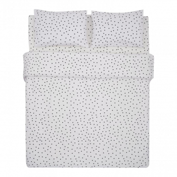 Lenjerie de pat dublu 4 piese bumbac 100 144 TC model Dot multicolor 