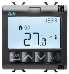 Termostat smart negru knx cu managementul umiditatii GEWISS 