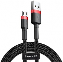 Cablu Universal Micro USB 1M / 2.4A - Baseus Cafule CAMKLF-B91 Black/Red 