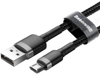 Cablu Universal Micro USB 1M / 2.4A - Baseus Cafule CAMKLF-BG1 Black/Gray 