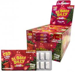 Guma cu CBD 17mg Bubbly Billy Buds Cannabis Strawberry Capsuni 