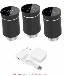 Kit automatizare smart radiatoare 3 capuri Termostatate Wireless Wifi hub gateway aplicatie iOS/ Android
