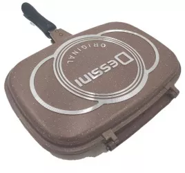 Tigaie dubla Dessini interior antiaderent garnitura silicon rezerva 40 cm 