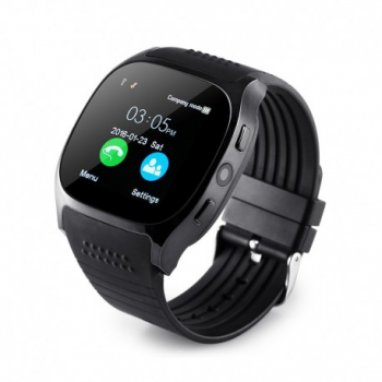 Ceas Smartwatch Techstar® T8 Negru Cartela SIM 1.54 inch Apelare Alerte Sedentarism Hidratare Bluetoot 