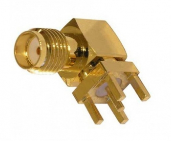 Conector RF SMA mama pentru PCB 90 grade 