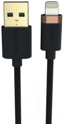 Cablu de date Duracell USB7012A USB-A - Lightning 1m Negru 