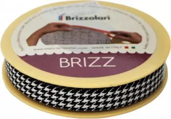 Banda Adeziva Decorativa Brizz Zig Zag Alb-Negru 25 m 