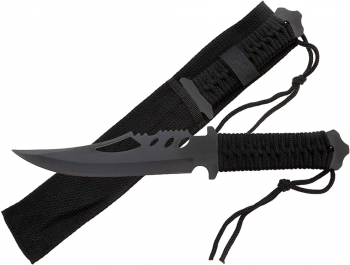 Cutit de vanatoare IdeallStore® Extreme Battle negru 28.5 cm teaca inclusa 
