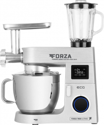 Robot de bucatarie ECG FORZA 7800 Ultimo Argento 1800 W 8 litri LCD sistem de amestecare planetar 