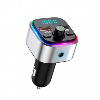 Modulator FM Techstar® T32 Wireless Bluetooth 5.0 Microfon Integrat Quick Charge 3.0 Slot MicroSD Ambi 