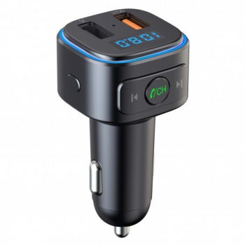 Modulator FM Techstar® T46Q Wireless Bluetooth 5.0 Quick Charge 3.0 Microfon Integrat Ambient Light 