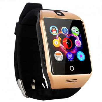 Smartwatch Vogue Q18 Curved cu Camera si Telefon 3G Display 1.54 inch Bluetooth Auriu 