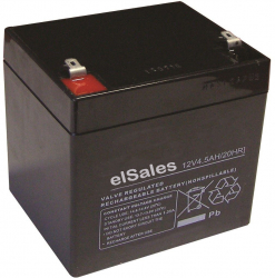 Acumulator elSales ELS-AC1245 12 Volti 4.5 Amperi pentru UPS-uri case de marcat alarma ATM sistem supraveghere masinute electrice negru 