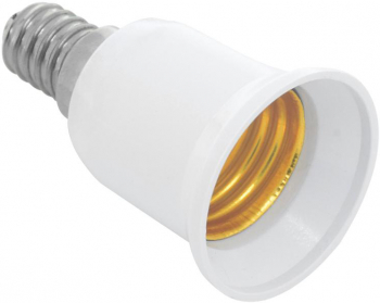 Adaptor bec dulie de la fasung subtire E14 la fasung gros E27 elSales ELS-1427 alb 