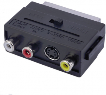 Adaptor SCART - 3 RCA + S-VHS Comutator In-Out 