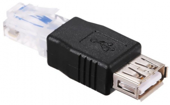Adaptor USB mama la UTP RJ45 elSales ELS-AUSRJ45 pentru laptop-uri telefoane tablete si alte dispozitive negru 