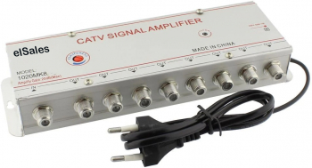 Amplificator semnal elSales ELS-1020MK8 cu 8 iesiri alimentare 220 V argintiu 
