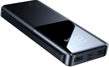 Baterie Externa Portabila Joyroom 10000 mAh Quick Charge 3.0 2 x USB and USB Type-C 22 5 W Afisaj LED Design Modern Negru 