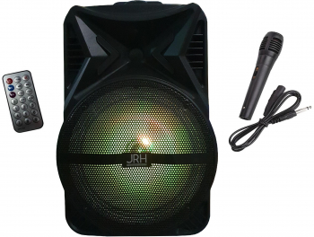 Boxa Activa Portabila Putere 30 W Bluetooth Microfon Inclus Telecomanda FM USB Card SD Lumini Party Negru 
