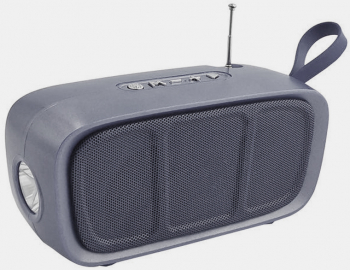 Boxa portabila elSales ELS-615 cu Bluetooth AUX USB cititor card lanterna radio FM incarcare solara gri 