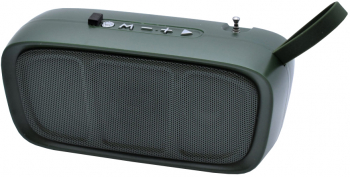 Boxa portabila elSales ELS-615 cu Bluetooth AUX USB cititor card lanterna radio FM incarcare solara verde 