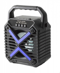 Boxa portabila elSales ELS-V402 cu Bluetooth USB Card lumina LED FM Radio negru 