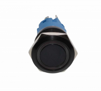 Buton prin Apasare Metalic cu Lumina LED elSales ELS-GQ19 Alimentare 12 V Lumina Alba Design Ergonomic Negru 