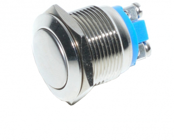 Buton prin apasare metalic fara retinere elSales ELS-BPFR19 diametru 19 mm tensiune alimentare 220 V design ergonomic argintiu 