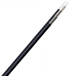 Cablu coaxial RG6U ecranat CCS-AL cu sufa de otel elSales ELS-CCE6U lungime 1 metru negru 