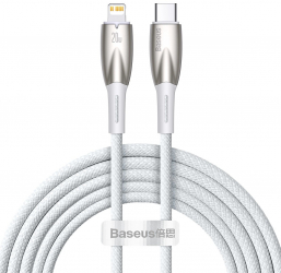 Cablu de date si incarcare Baseus Fast Charging USB Type-C - Lightning 20 W Viteza Transfer 480Mbps Rezistent and Flexibil Lungime 2 m Alb 