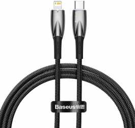 Cablu de date si incarcare Baseus Fast Charging USB Type-C - Lightning 20 W Viteza Transfer 480Mbps Rezistent and Flexibil Lungime 1 m Negru 