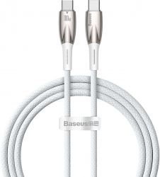 Cablu de date si incarcare Baseus Fast Charging USB Type-C - USB Type-C 100 W Viteza Transfer 480Mbps Rezistent and Flexibil Lungime 1 m Alb 