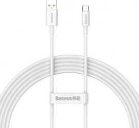 Cablu de date si incarcare Baseus Fast Charging USB - USB Type-C 100 W Viteza Transfer 480Mbps Rezistent and Flexibil Lungime 2 m Alb