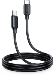 Cablu de date si incarcare Joyroom USB Type-C - USB Type-C 60 W 3 A Viteza Transfer 480Mbps Rezistent and Flexibil Lungime 1 m Negru 
