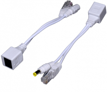 Cablu splitter pasiv POE elSales ELS-POE pentru sisteme de supraveghere alb