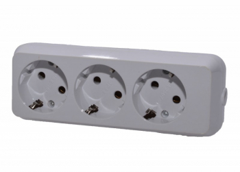 Cap Prelungitor cu 3 Prize elSales ELS-CAP-3MD Placa de Ceramica si Contacte din Alama Alb 