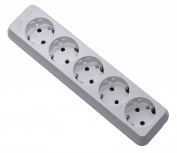 Cap Prelungitor cu 5 Prize elSales ELS-CAP-5MD Placa de Ceramica Contacte din Aliaj Alb 