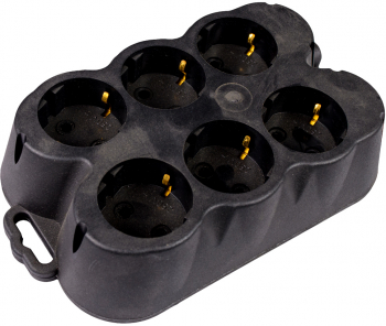 Cap prelungitor elSales ELS-CPP 6 prize cauciucat 250 V 15 A negru 